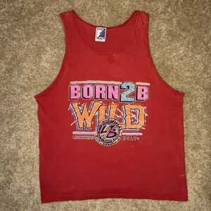 1980s Vintage Lightning Bolt red tank top size XL Born 2B Wild
